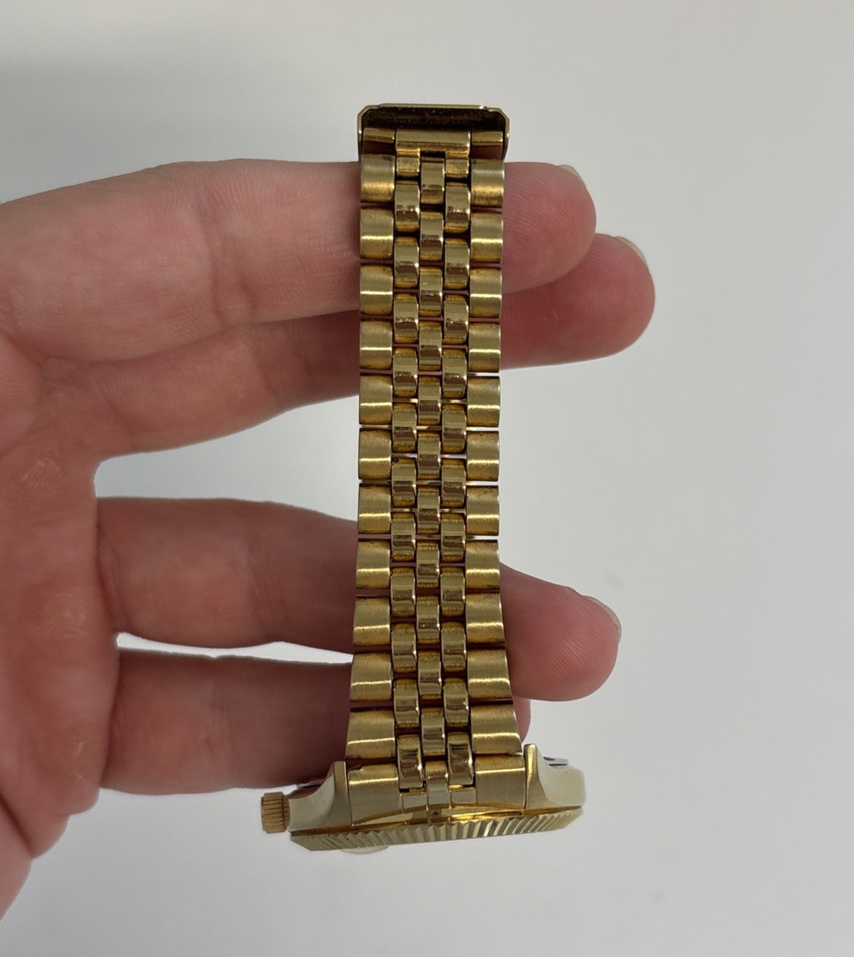 Rare Orient President Automatic Date White Dial Baton Index VTG Men’s Watch