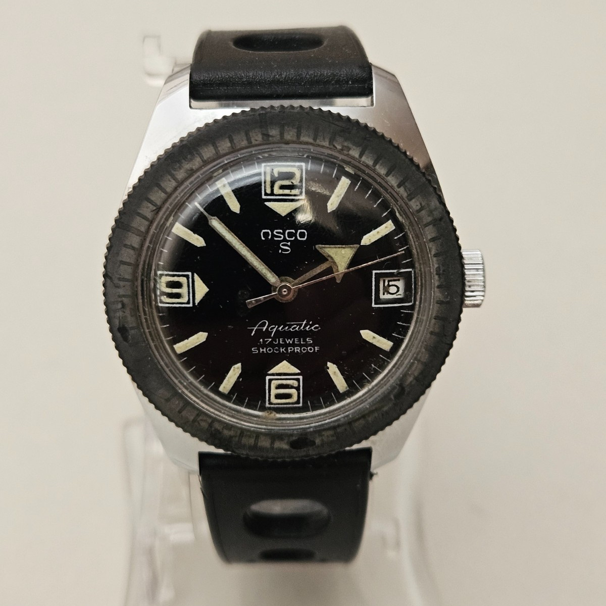 OSCO AQUATIC 36mm Mechanic Cal. Men’s Vintage SkinDiver Watch OS In House 1960