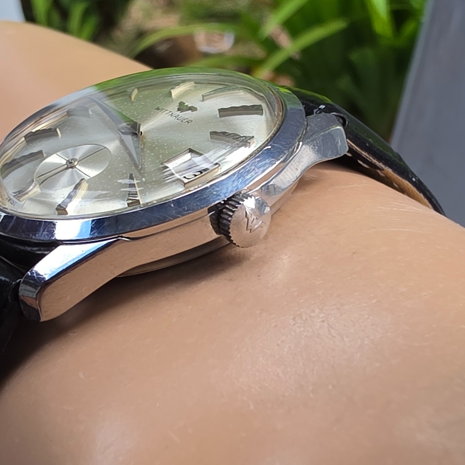 Vintage WITTNAUER men’s manual wind watch Ref:6300 Date rare dial swiss 1960s