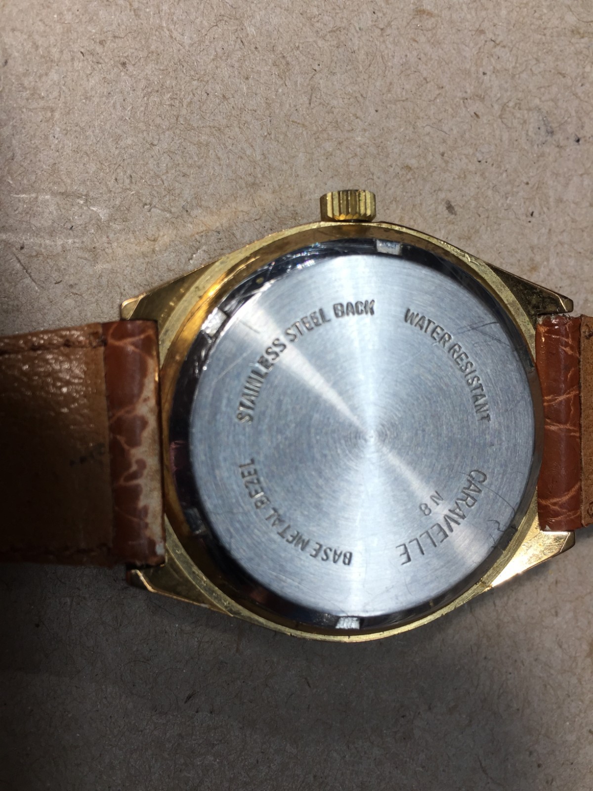 Vtg 1970’s Caravelle Electrotime Day Date Wristwatch Steel & Gold Tone 7J Works