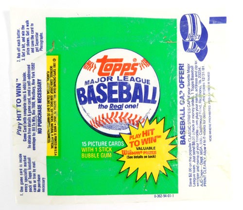 1981 Topps Baseball Wax Wrapper ~ Baseball Cap Offer Variations