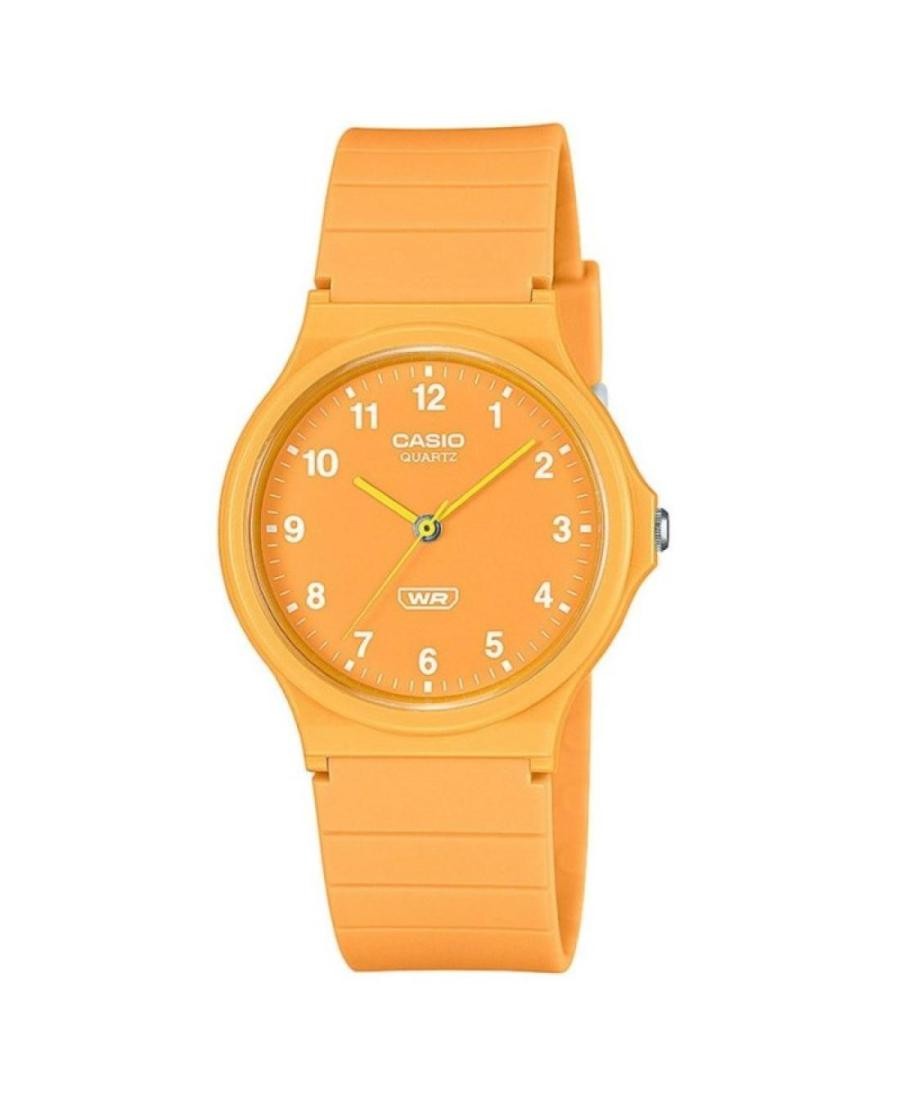 CASIO Men Analog Quartz Casual Watch Classic Dress Orange Dial Waterproof Round