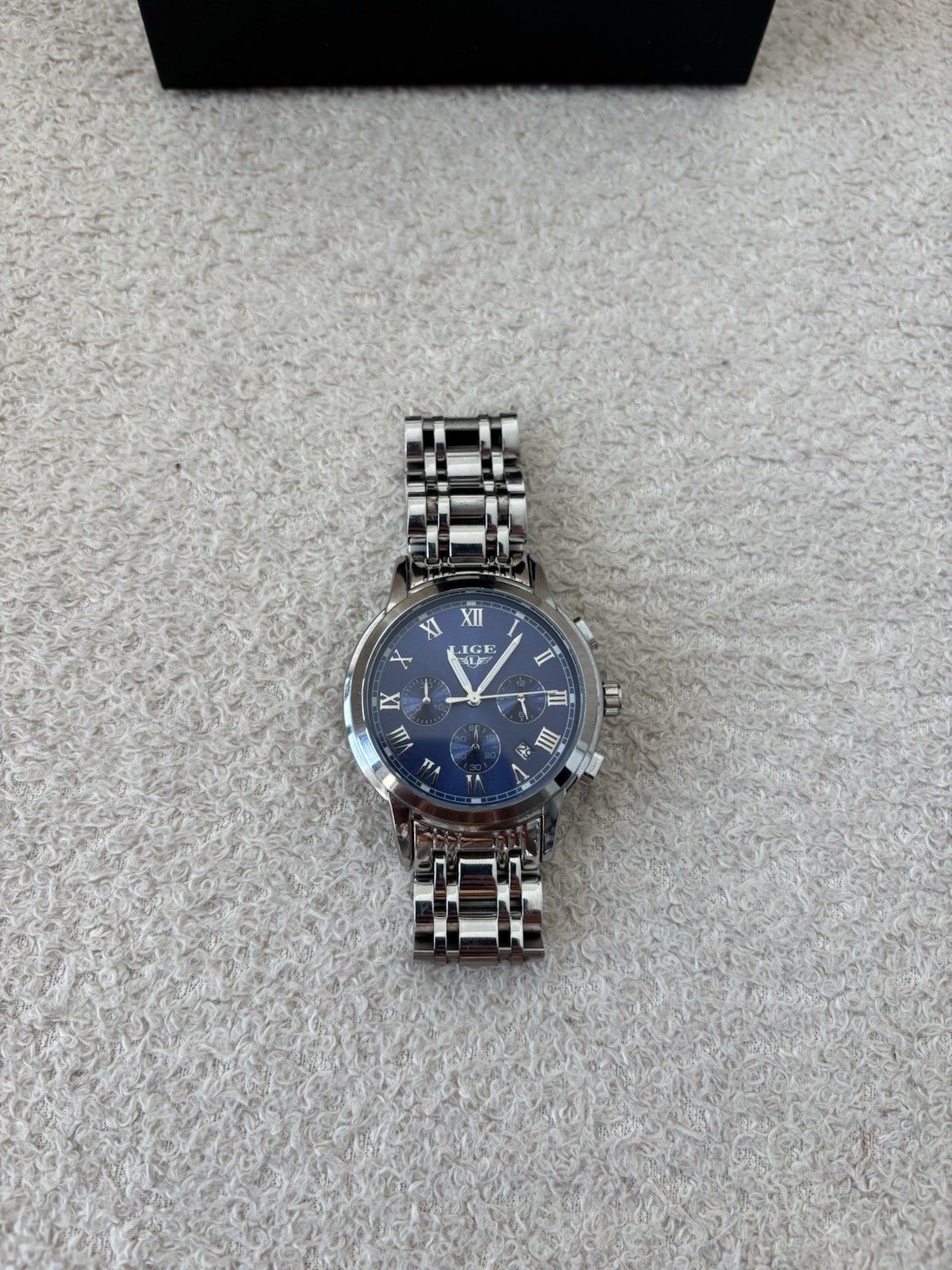LIGE Watch Mens Chronograph Stainless Steel Bracelet 1853 Quartz – Needs Battery