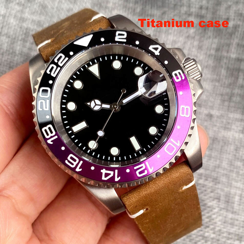 40mm Titanium Sapphire Glass Japan NH35 Automatic Mens Watch 20ATM Date Luminous