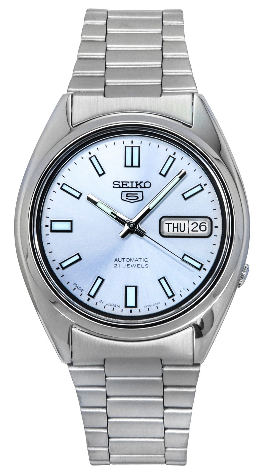 Seiko 5 Automatic Japan Made SNXS73J1 Stainless Steel Silver Dial 30M Mens Watch