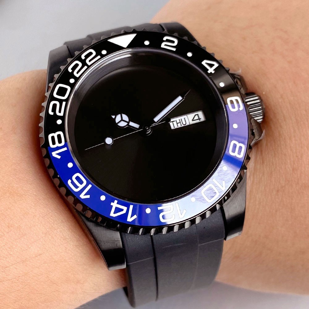 Sterile NH36A Diver Automatic Men Watch 40mm Black PVD 200m Waterproof Sapphire