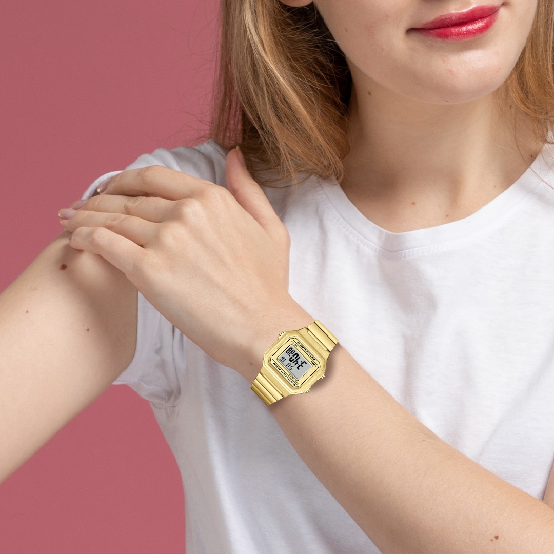 Kenneth Scott Women’s Digital Watch | Champagne Dial, 43mm, 50 m (5 ATM)