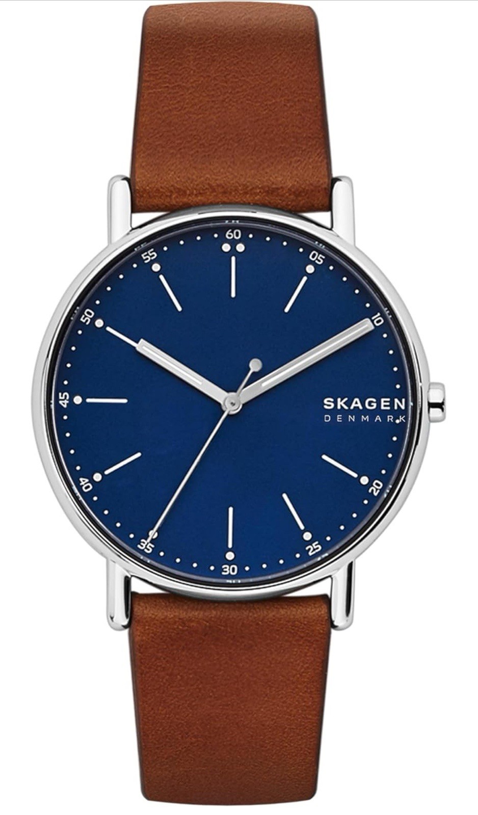 Skagen Denmark Men’s Leather Blue Brown Carmel Genuine Leather SKW6355 Watch