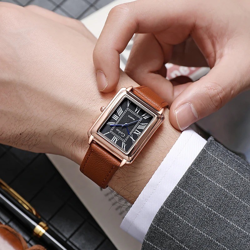 Fashion Men’s Quartz Wristwatch Leather Strap Casual Business Watch