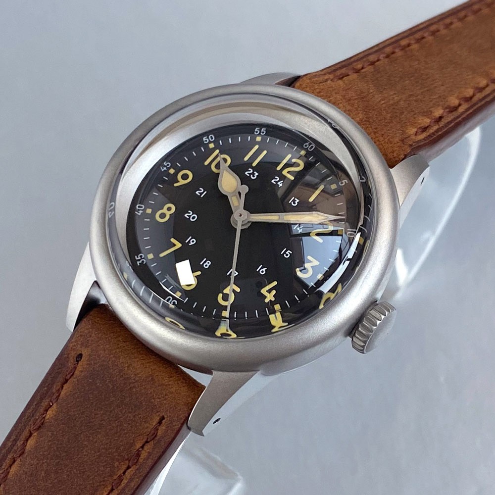Japan NH35A Retro Black 20ATM Dive Swim 36mm Mechanical Men Watch Domed Sapphire