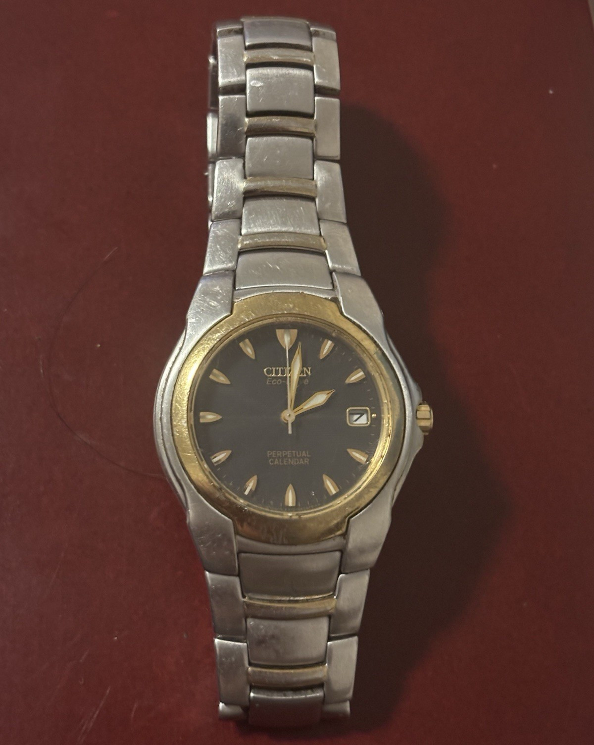 Citizen Eco-Drive Perpetual Calendar watch, likely model E710-H24385