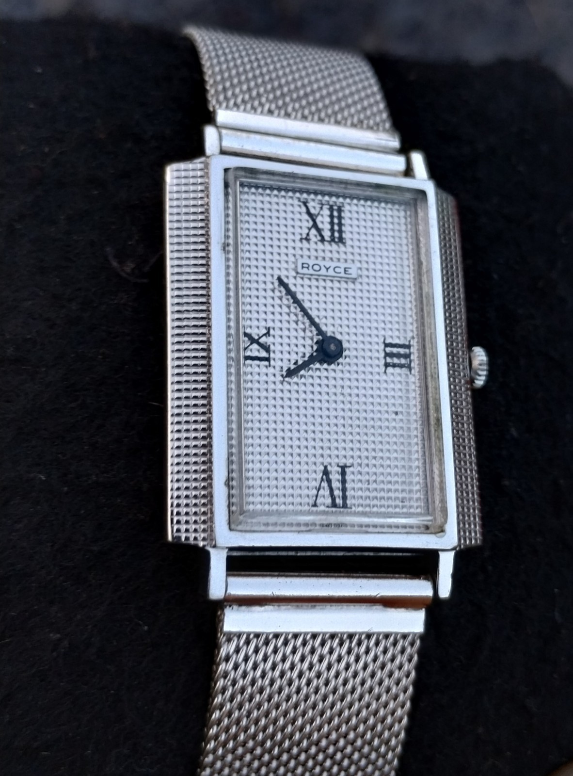 RARE Vintage ROYCE ESKA 17 Jewel Wrist Watch Rhodium Plated