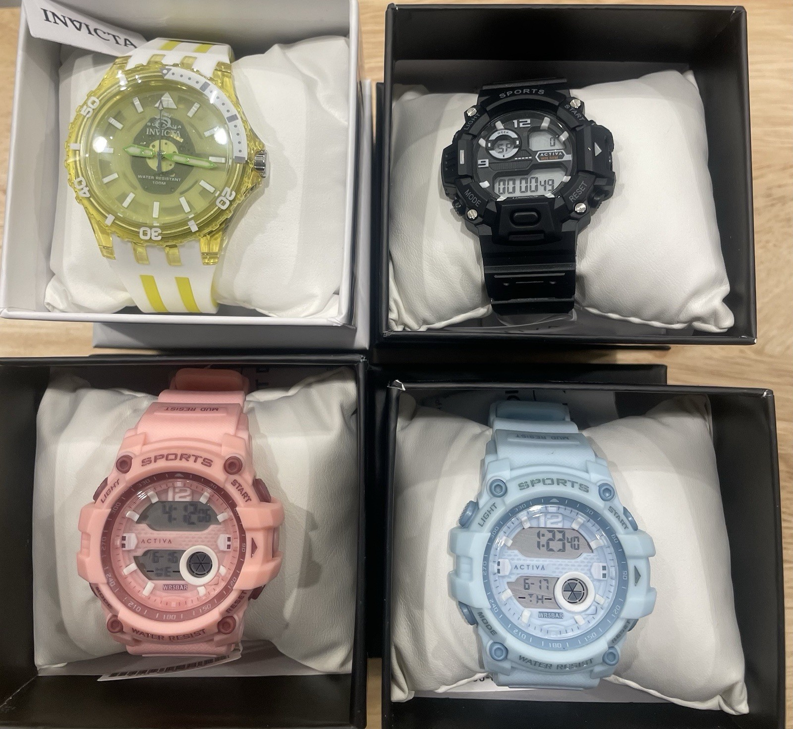 Invicta Activa Lot of 4 Watches Multicolor Collection Bulk Assorted