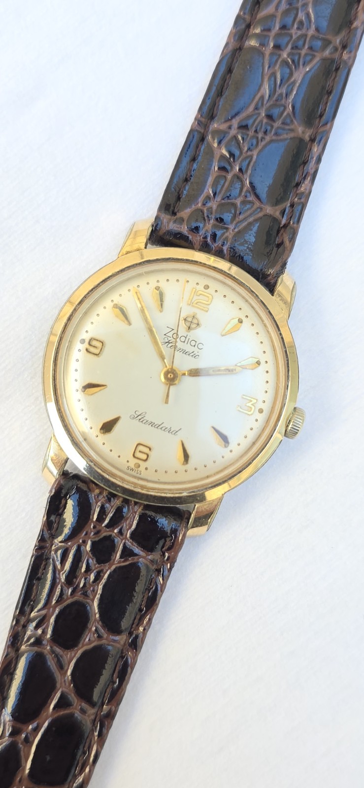 Vintage ZODIAC HERMETIC Standard Cal 60 Ref 764 Men’s 32mm Gold Plated Watch