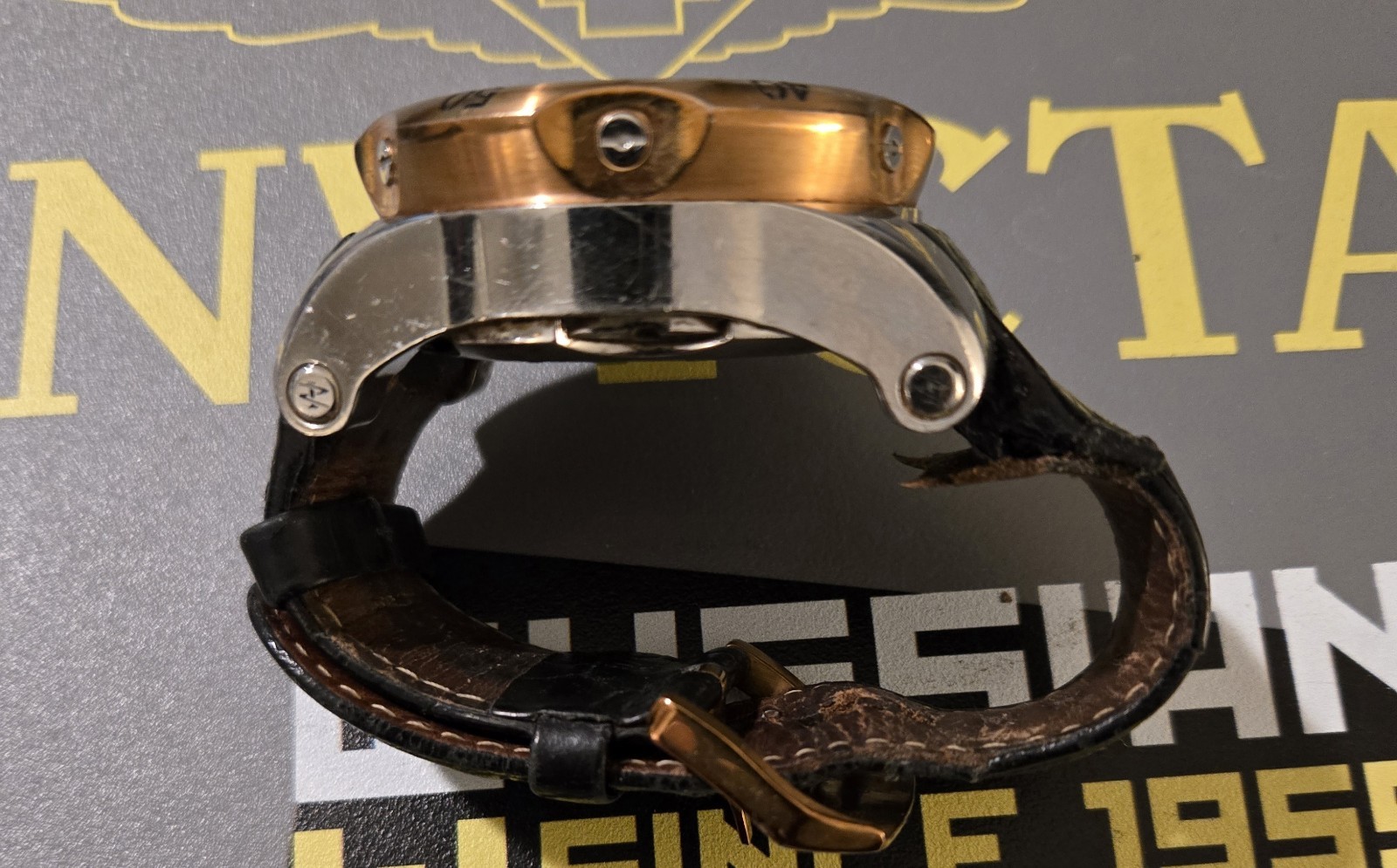 Invicta Reserve Men’s Quartz Chronograph Black Dial Leather Strap 52mm 1000m