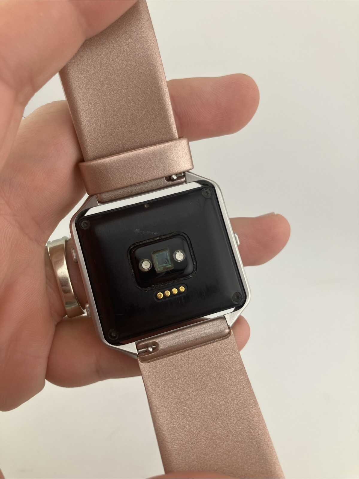 Fitbit Blaze FB502 40mm Smart Watch Silver/Rose Gold Tone w/ Charger Tested/Runs