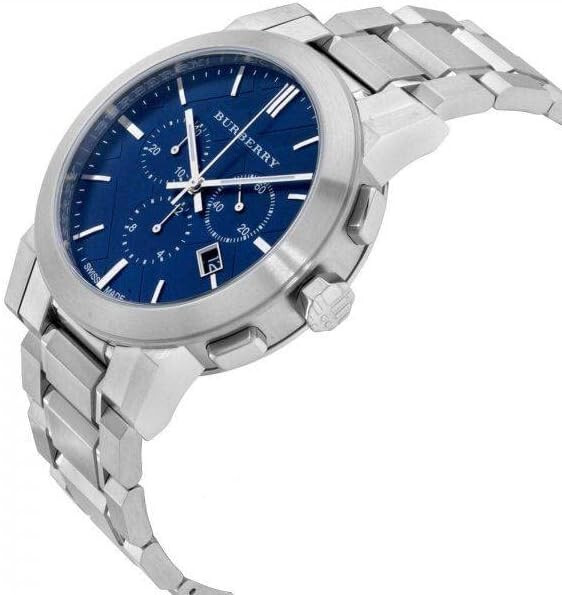 NEW GENUINE MEN’S BURBERRY BU9363 THE CITY BLUE SILVER WATCH – 2 Y.WARRANTY