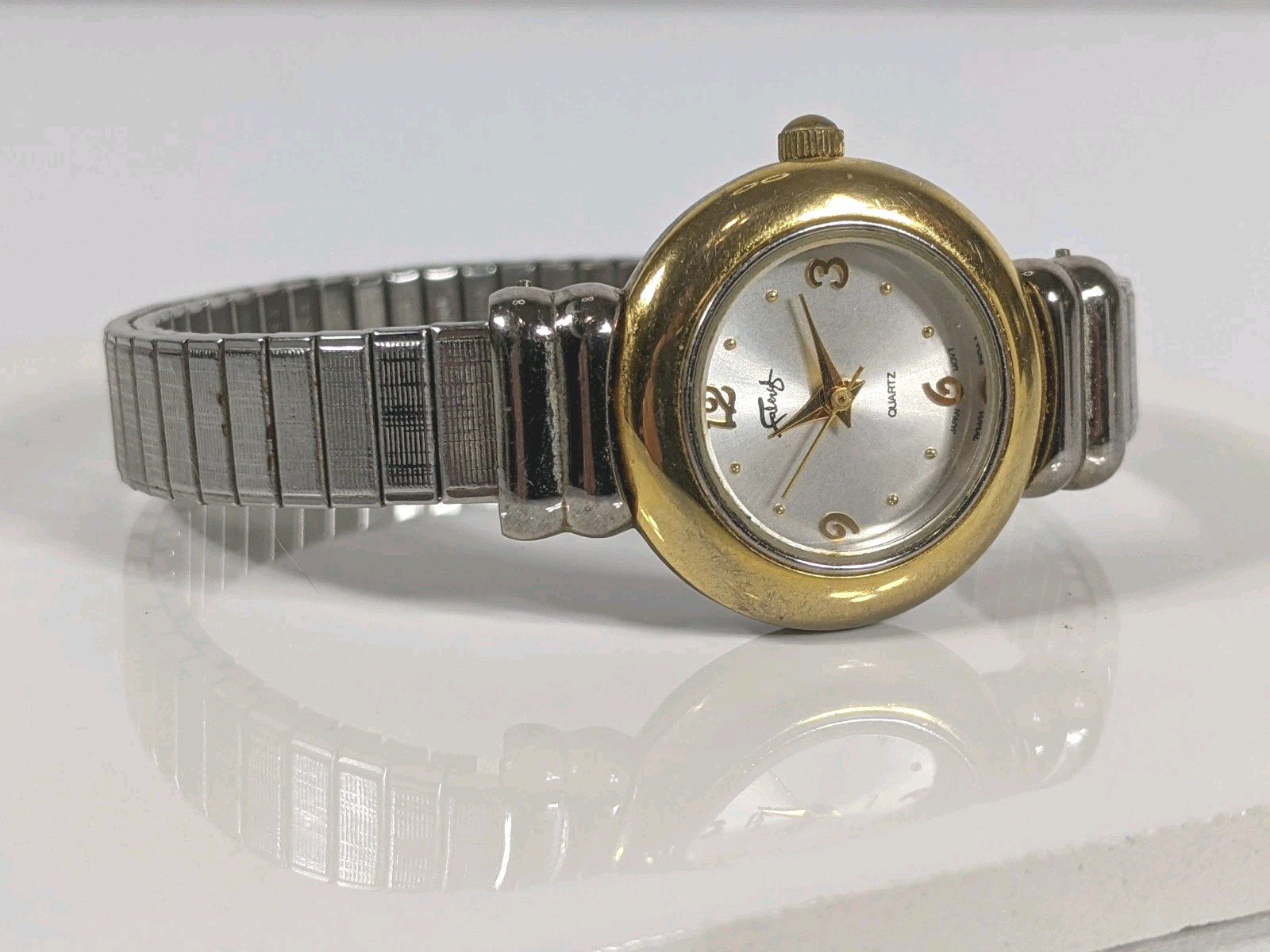 Faberge Ladies Watch Two-Tone Quartz Elastic Band Runs New Battery Classic NOTE