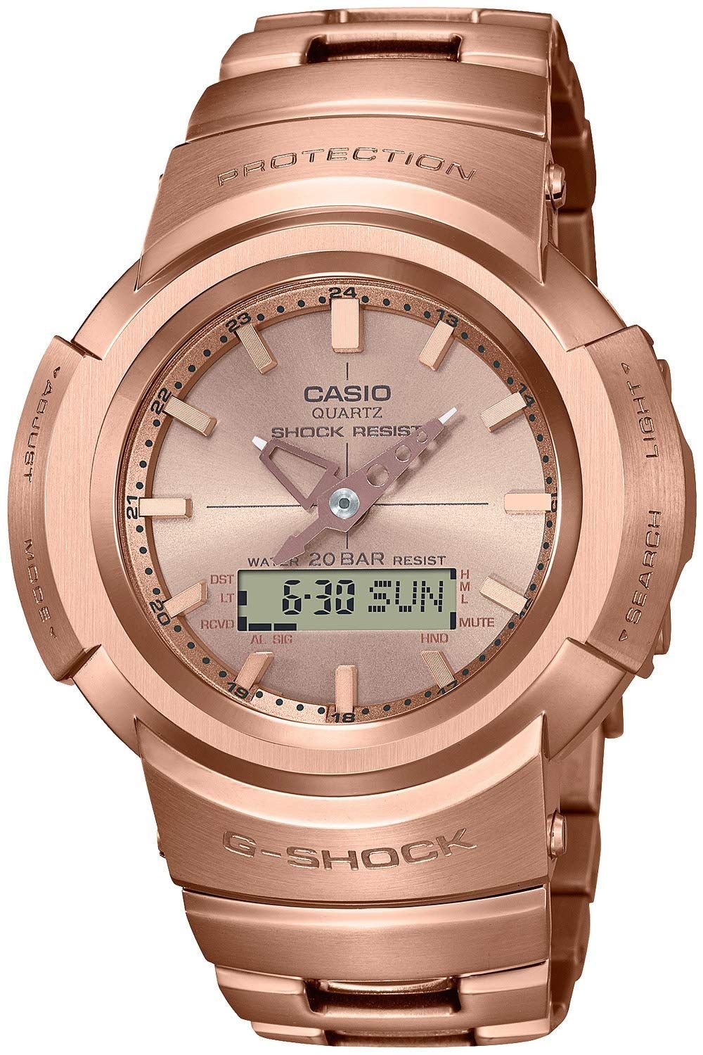 Casio Wristwatch G SHOCK Full Metal Radio Solar AWM 500GD 4AJF Men s Gold