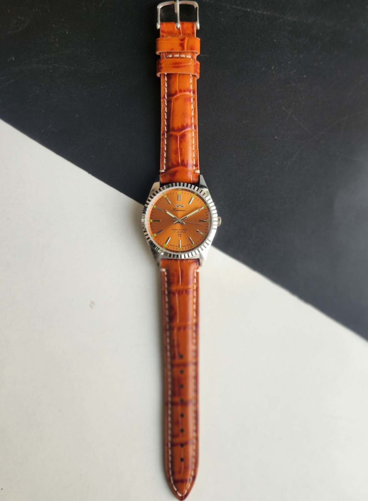 Vintage HMT Kohinoor Fluted Bezel Mechanical Hand Winding Wrist Watch A04