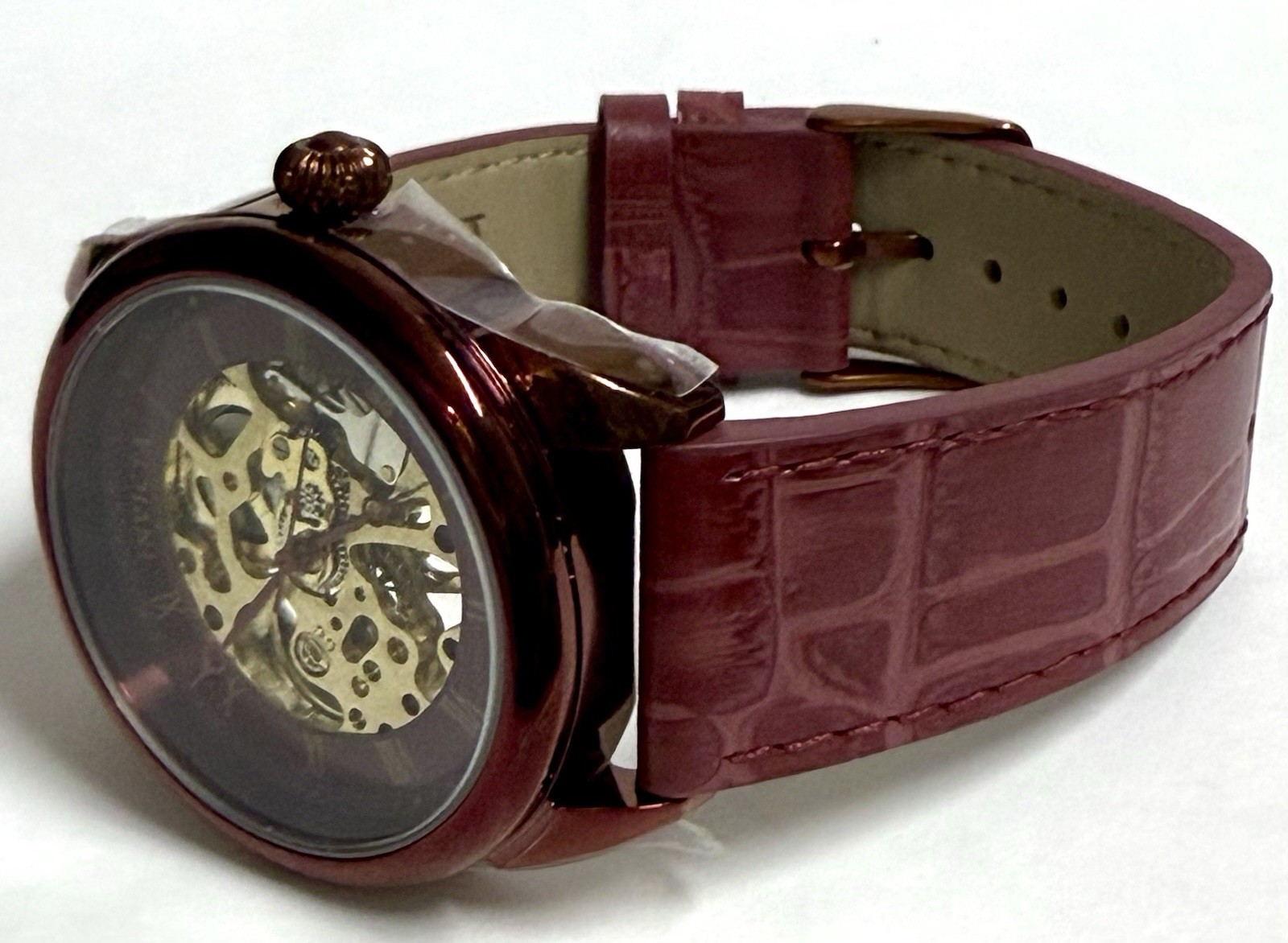 42mm Burgundy Case & Strap | Skeleton Mechanical Manual| Invicta SPECIALTY Watch