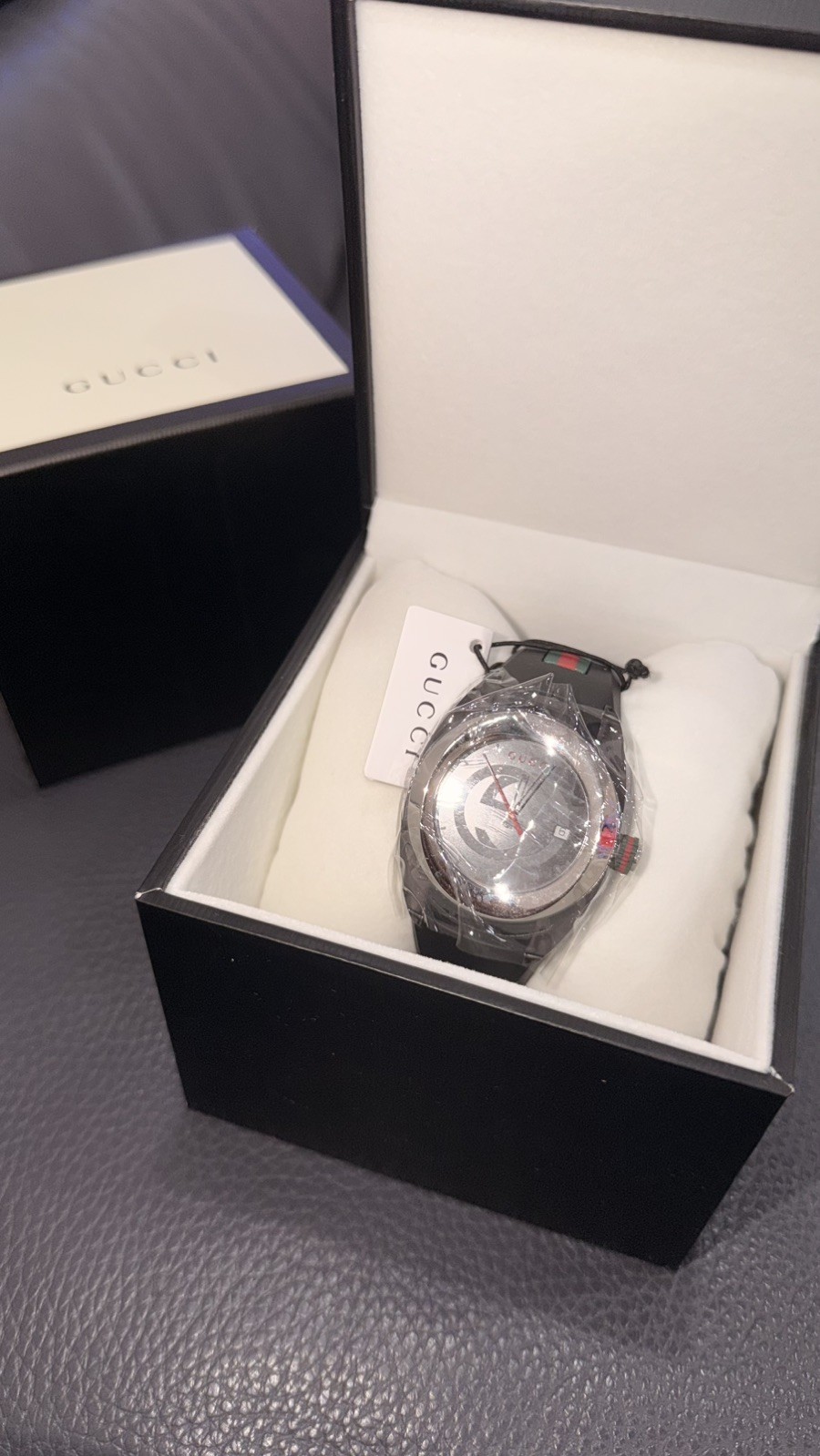 New GUCCI SYNC BLACK QUARTZ SPORT XXL YA137101 WATCH WITH BOX