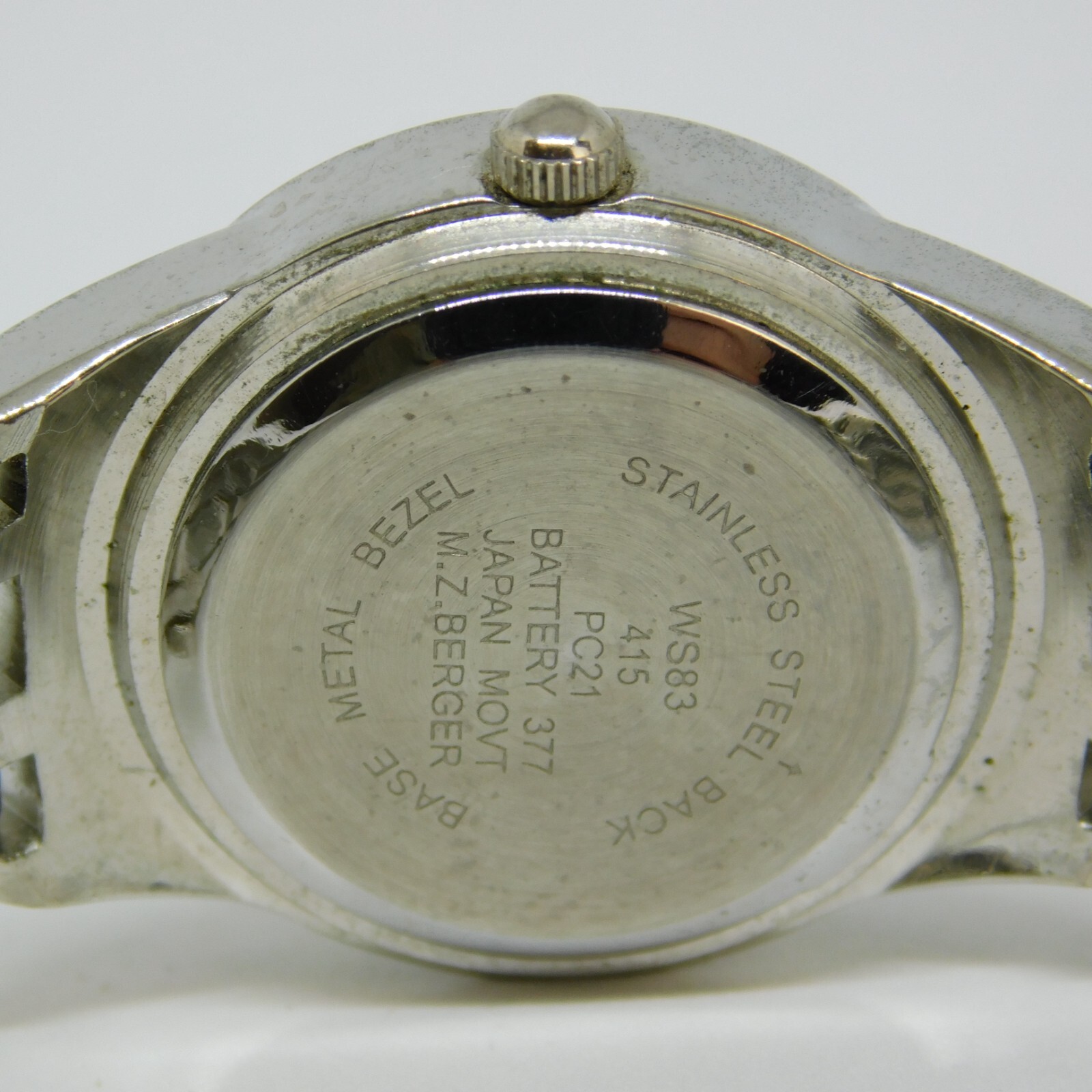 M.Z.Berger WS83 Silver Tone Quartz Analog Women’s Watch Sz. 7″ New Battery