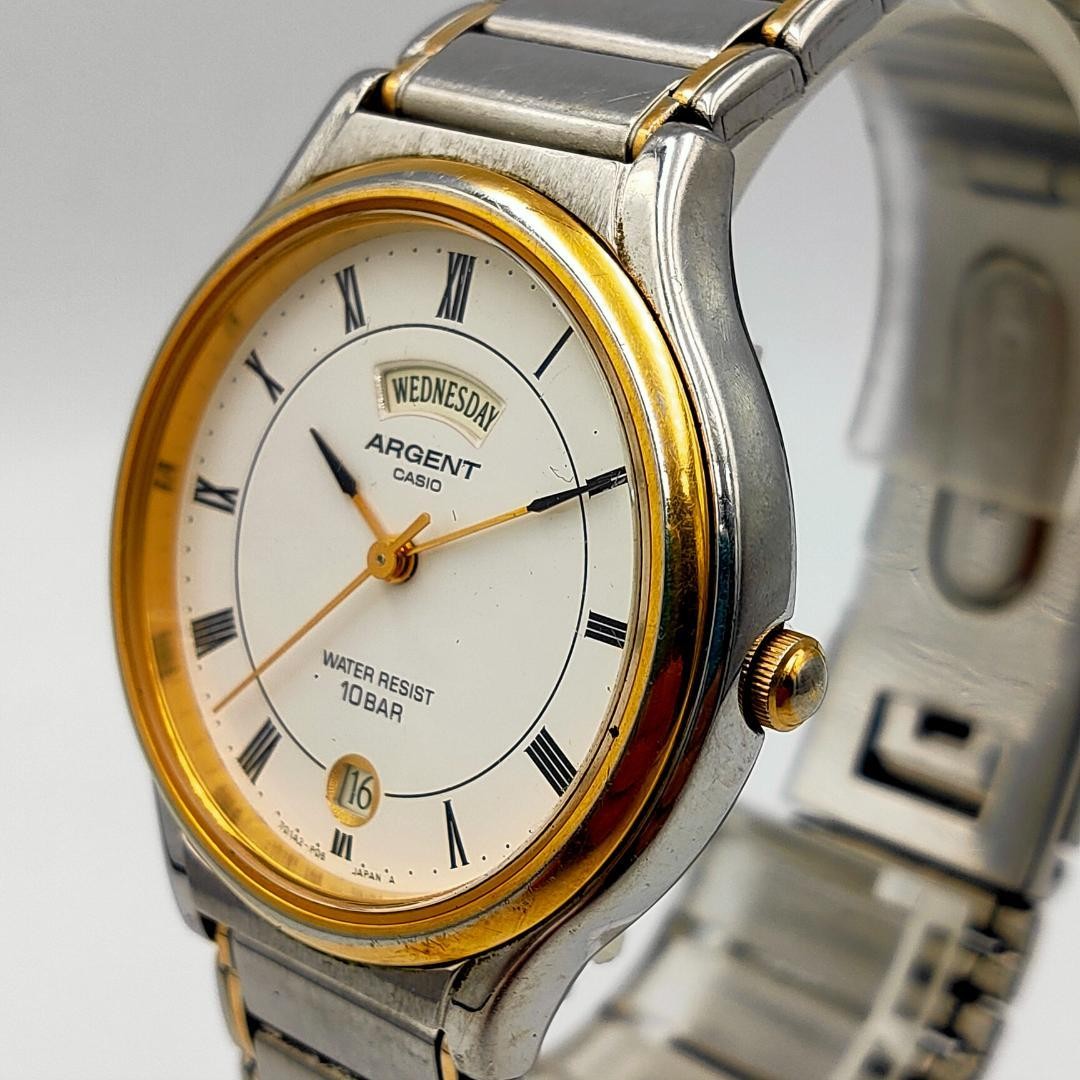 JUNK FOR PARTS Casio ARGENT MTW-120 Day Date Quartz Watch Dead battery | Japan