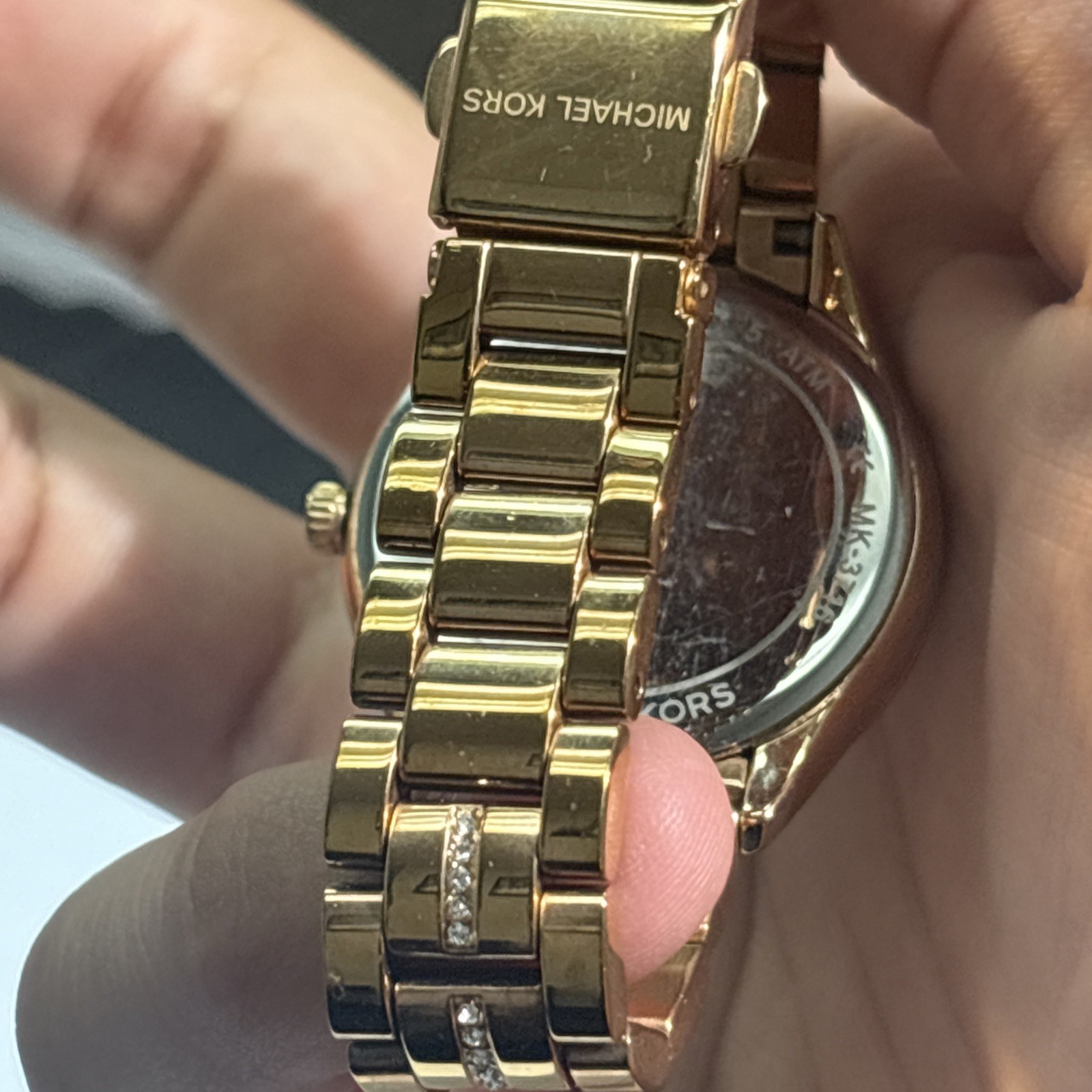 Michael KORS Watch Gold Plated MOP DIAL Fits Wrist Size 6.5”