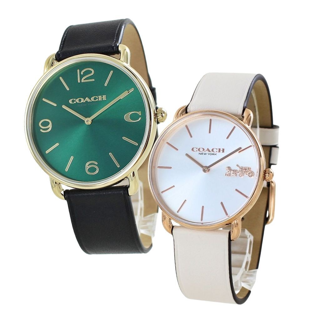 Coach Watch Hand Pair Watch Leather Belt Black Ivory 14602648 / 14504380