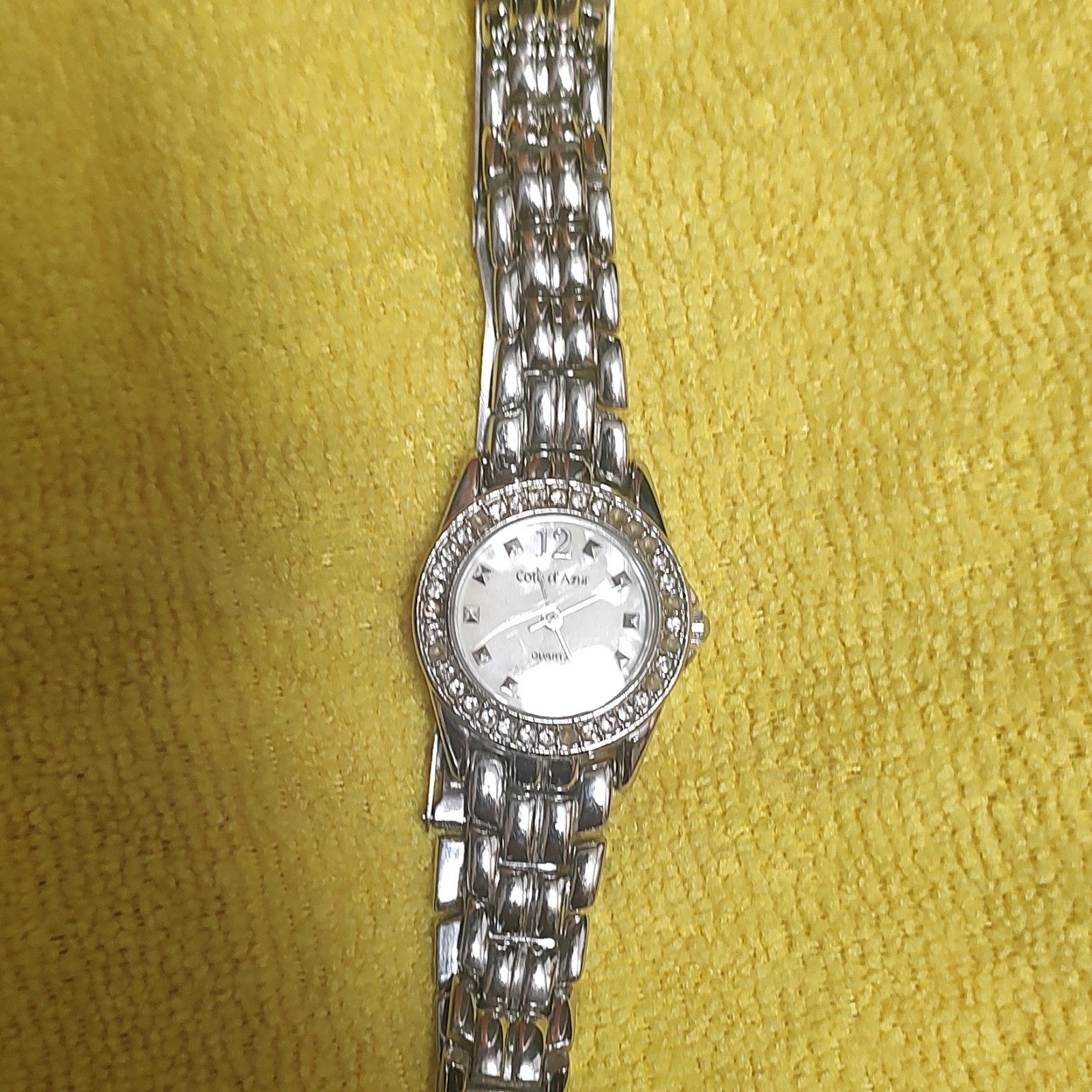 Côte d’Azur Women’s Wristwatch, Silver Stainless Steel, Mother of Pearl Dial, Q…