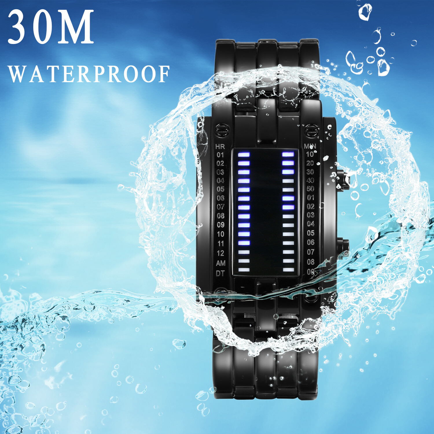 Men’s Women’s Binary Watches Luminous Sport Date Digital LED Couples Wrist Watch