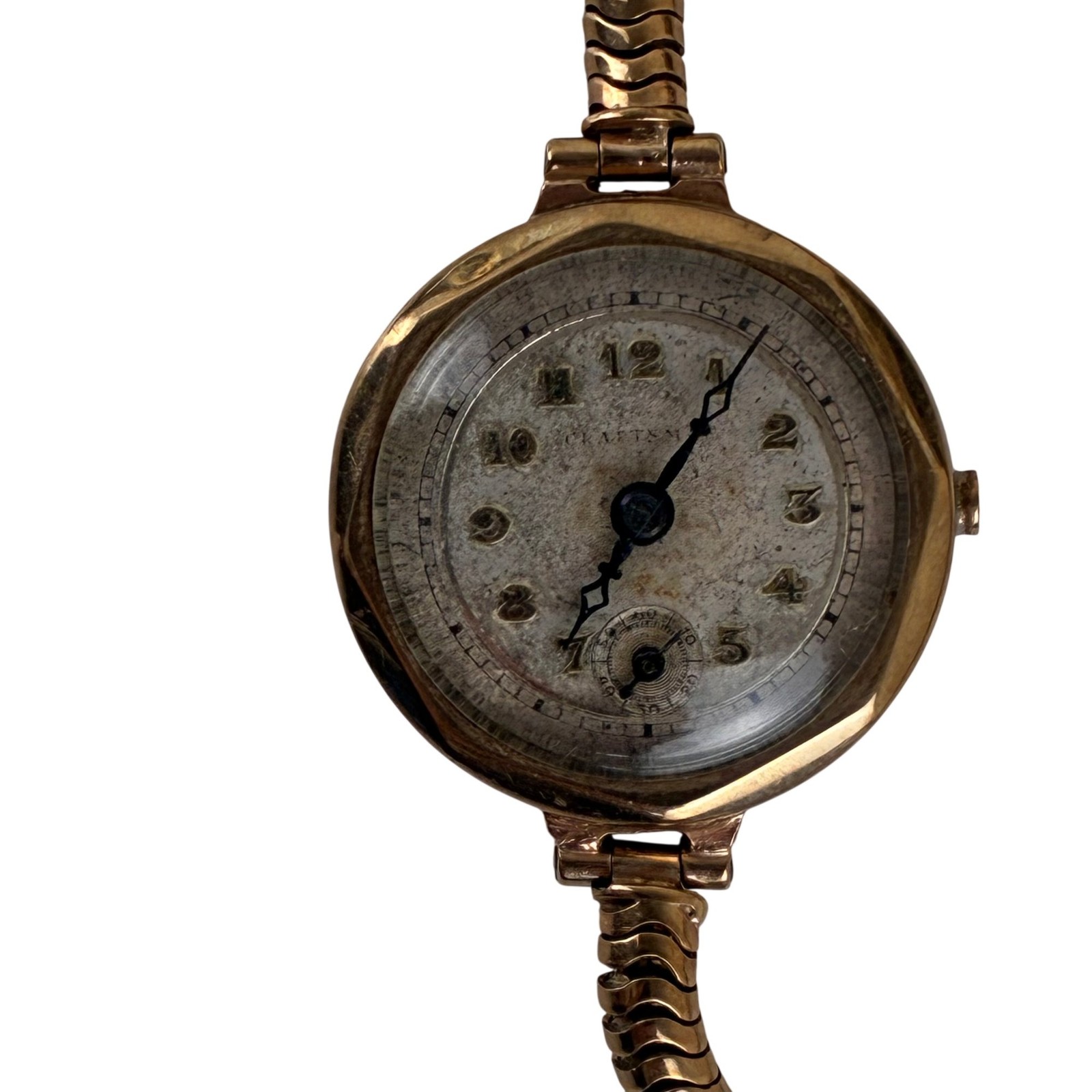 Vintage Dennison 9ct Gold Craftsman Watch 1930s Swiss Movement Not Working