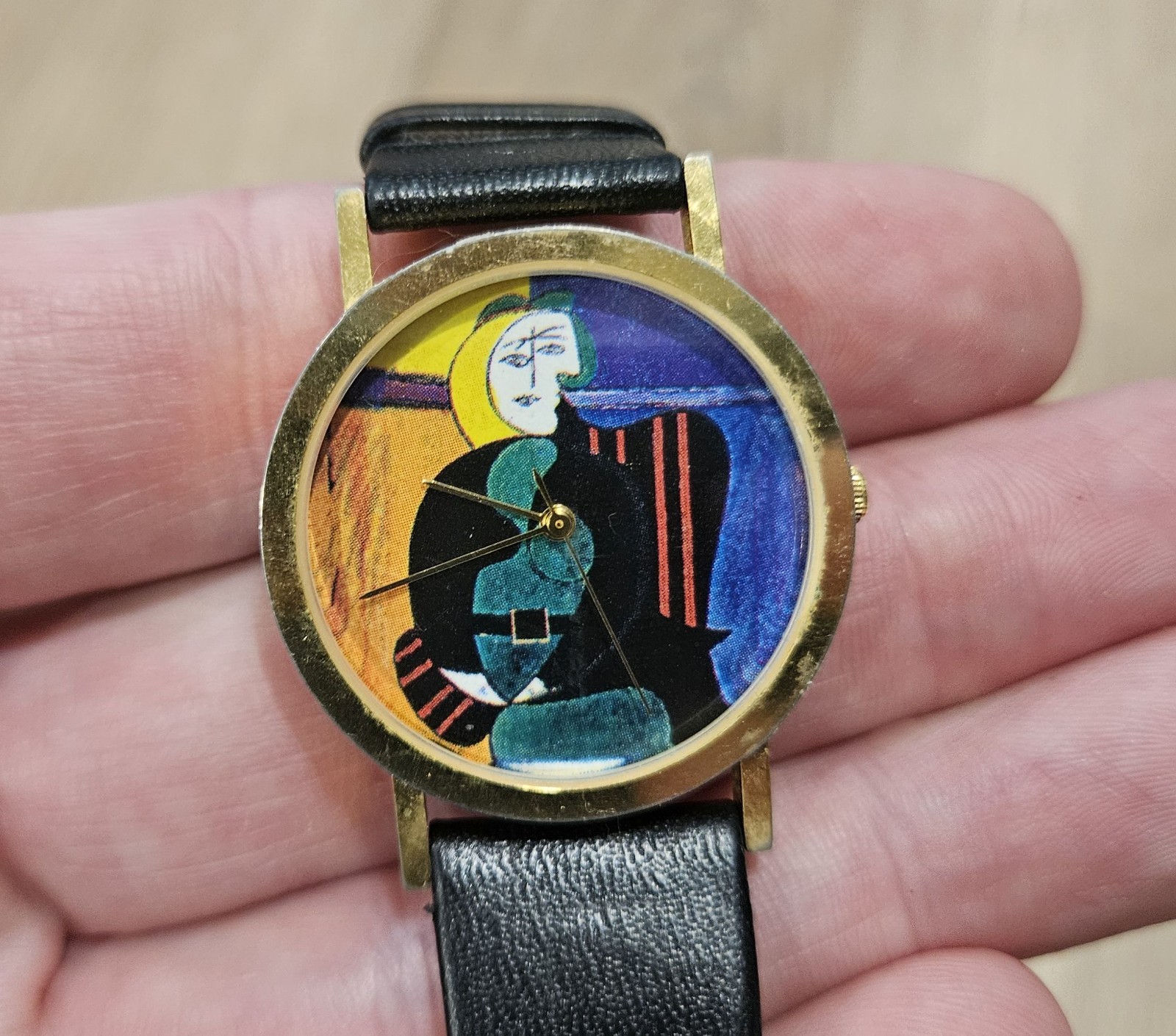 Vintage Picasso Woman with Straw Hat Men’s Watch 1988 – Needs Battery / Untested