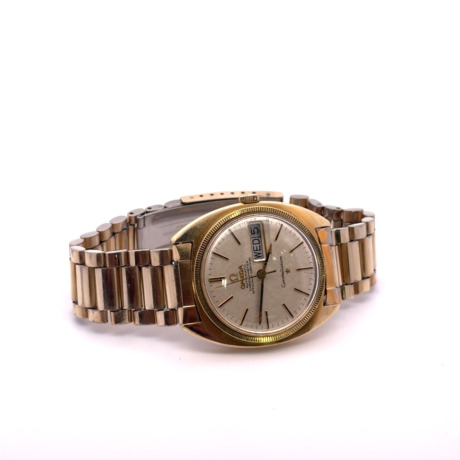 Omega Constellation Automatic Chronometer 14k Gold Filled Vintage Watch 35mm