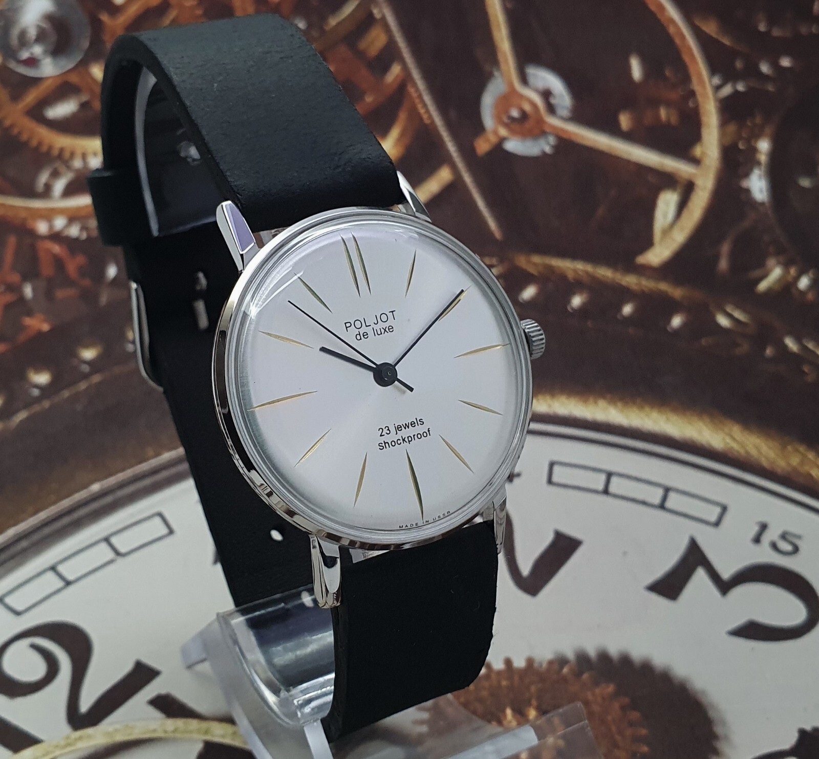 Vintage Watch USSR Poljot De LUXE Ultra SLIM 2209 Soviet Mechanical Wristwatch