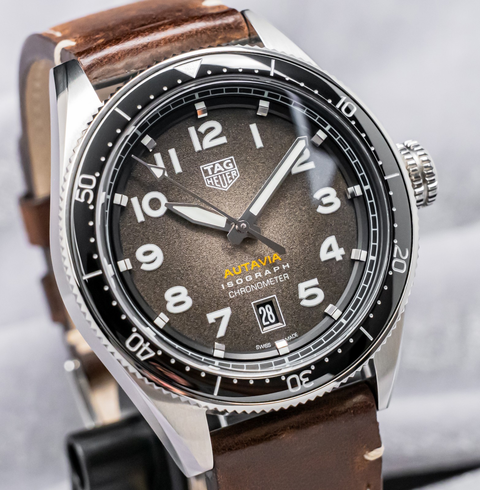 Tag Heuer Autavia Automatic 42mm Smokey Black Dial Papers Steel WBE5190.FC8268