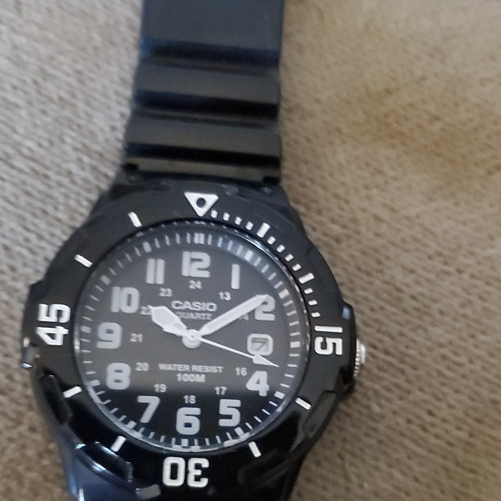 Casio MRW-200H Quartz Analog 100m Black Resin Strap Date Diver Watch