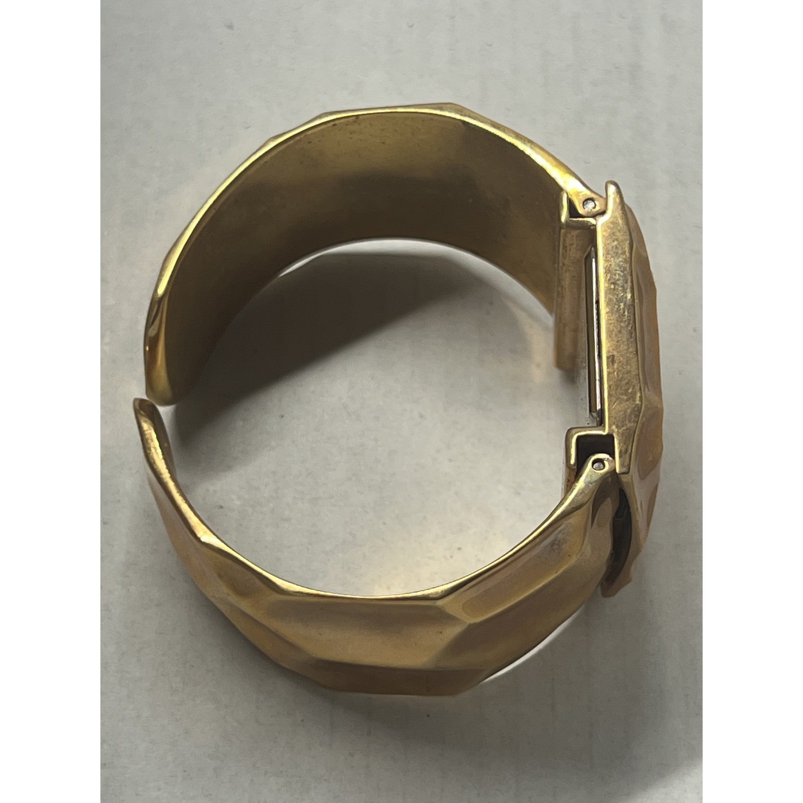 MASSINI Gold Tone Bangle Cuff Wristwatch Square Dial Untested V-360 MASL 4248