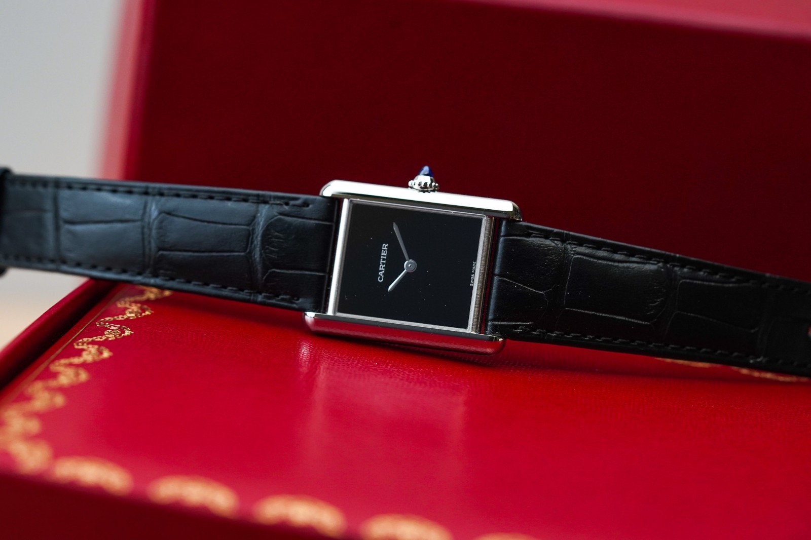 Cartier Tank Must de Cartier WSTA0108 Men’s Steel Black Dial Quartz