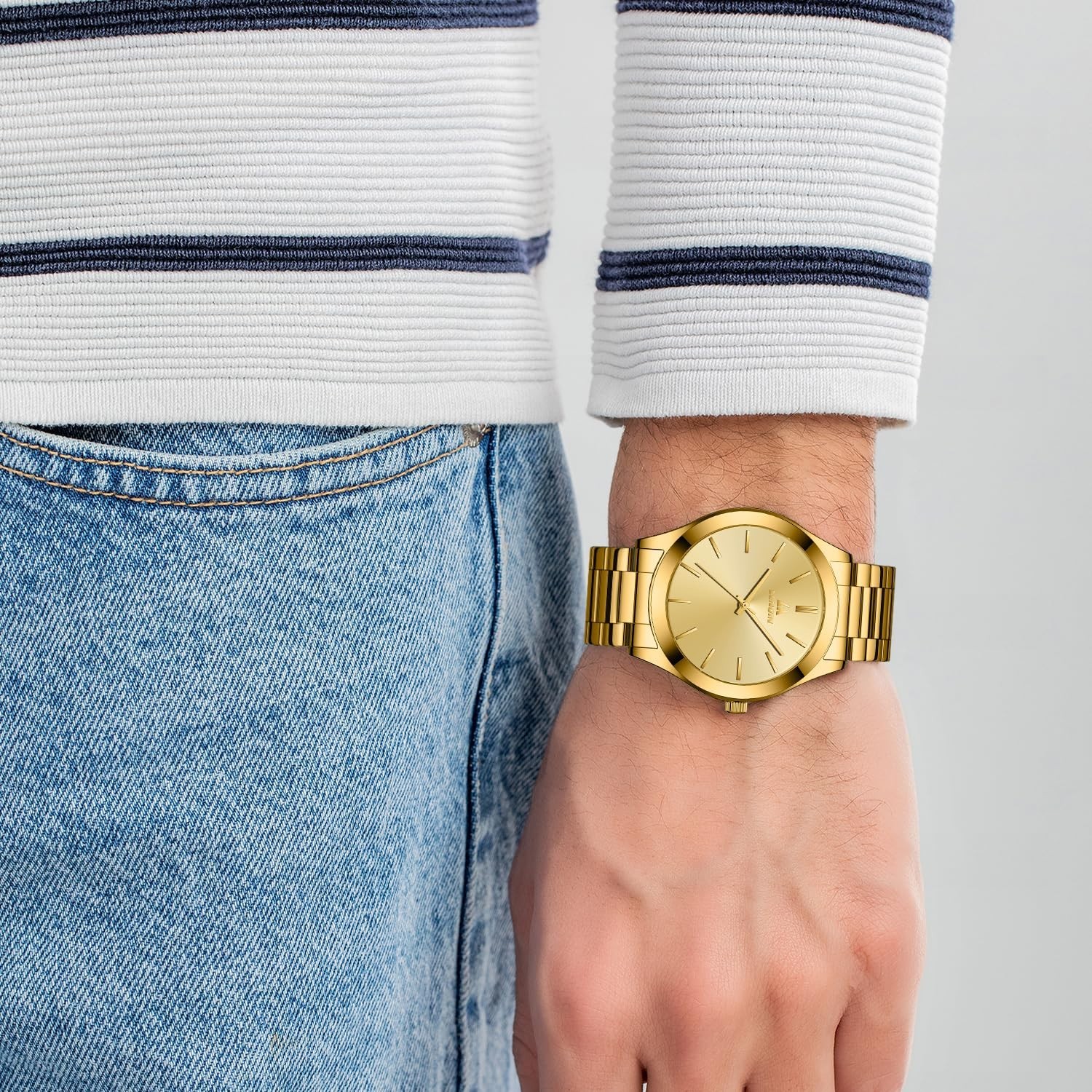 Waterproof Stainless Steel Men’s Analog Quartz Watch – Fashion Business Wristwat