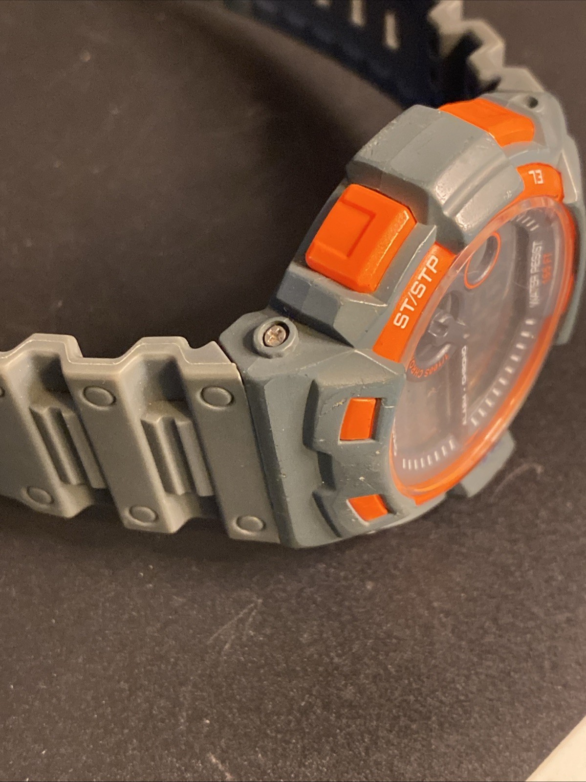 Armitron Pro Sport Watch Men 50mm Gray Orange Digital Day Date 100M New Battery