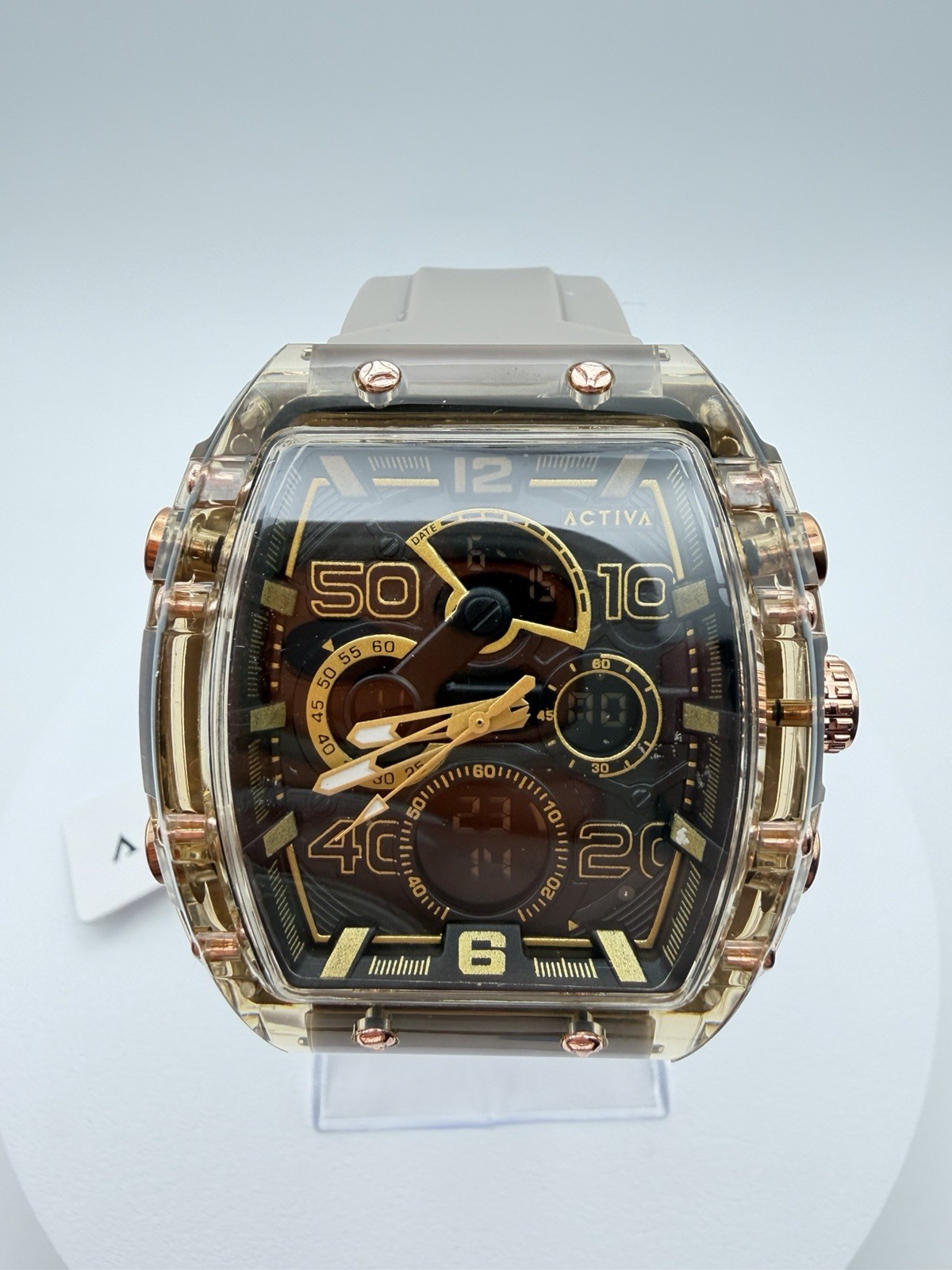 ACW8109-007- Activa X Invicta 45mm Men’s Digital Watch – Apricot & Brown .