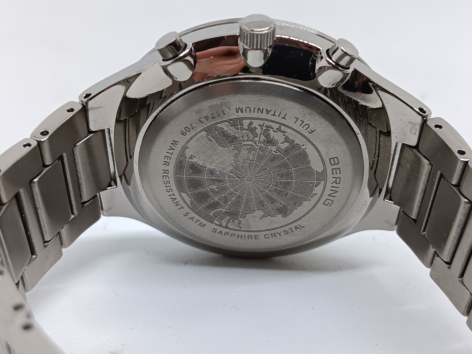 Bering Titan Chrono 11743-709 Men’s 43mm Brushed Titanium Japanese Quartz Watch
