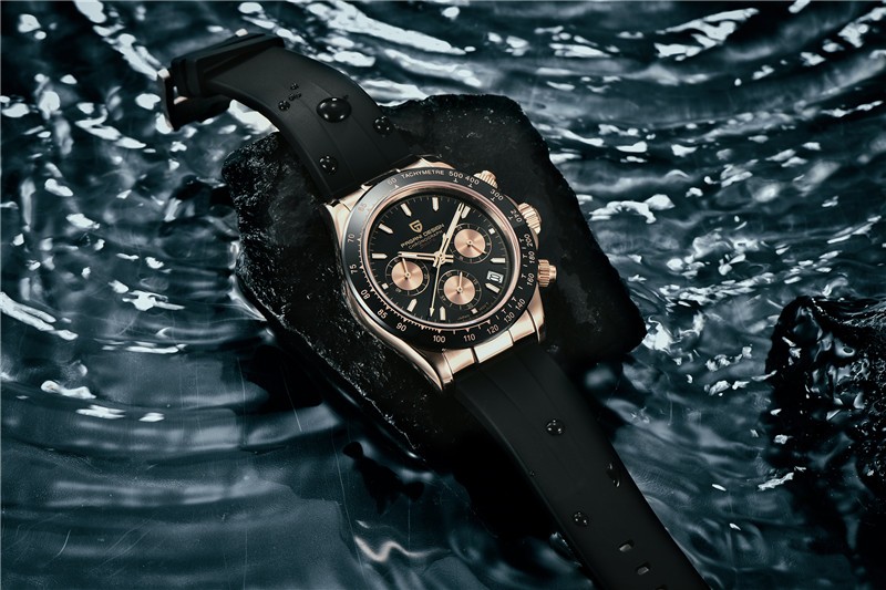 PAGANI DESIGN Men’s Quartz Watch Waterproof Silicone Bracelet Strap+Box PD-1664