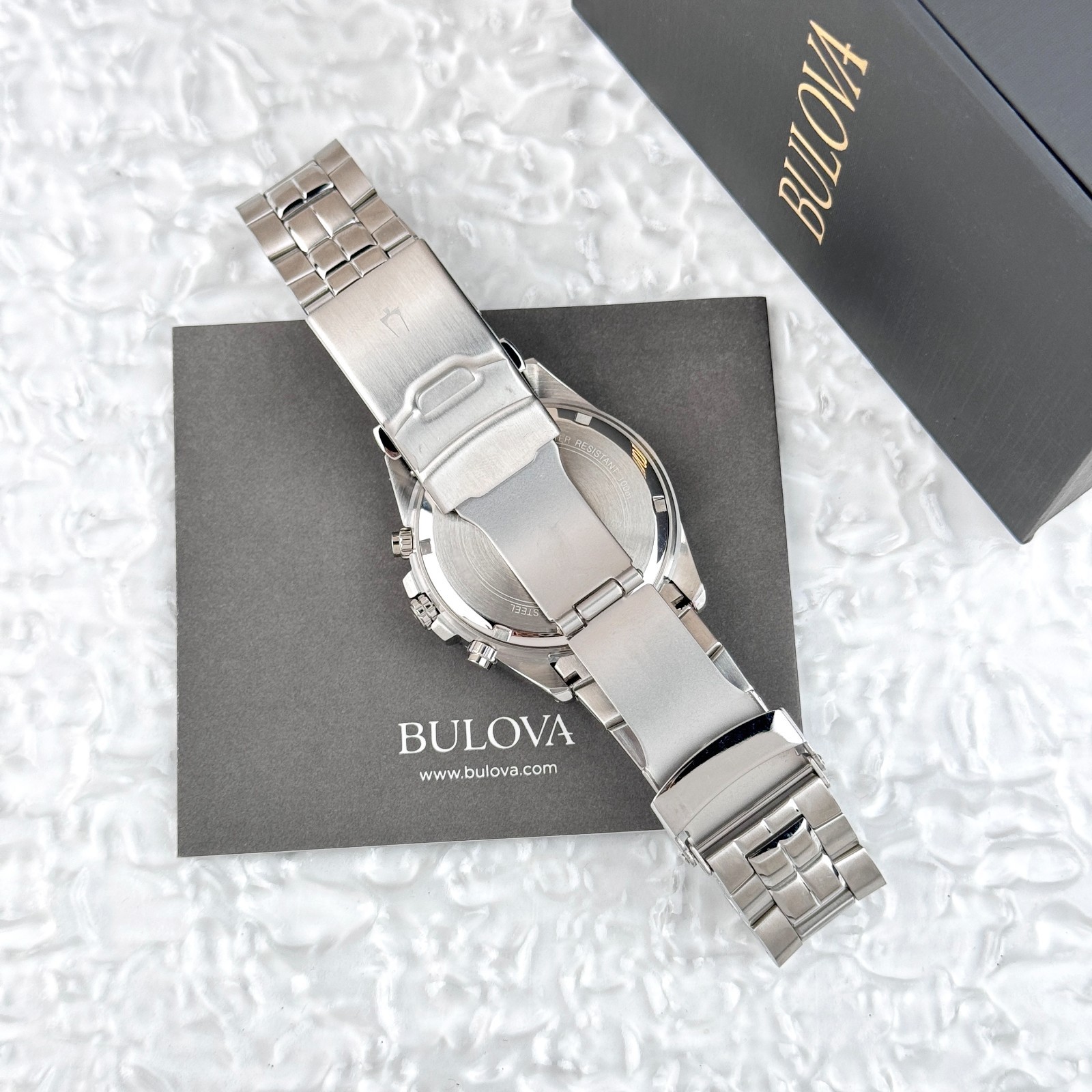 Bulova Marine Star Chronograph Silver Dial Stainless Steel Men’s Watch 98B423