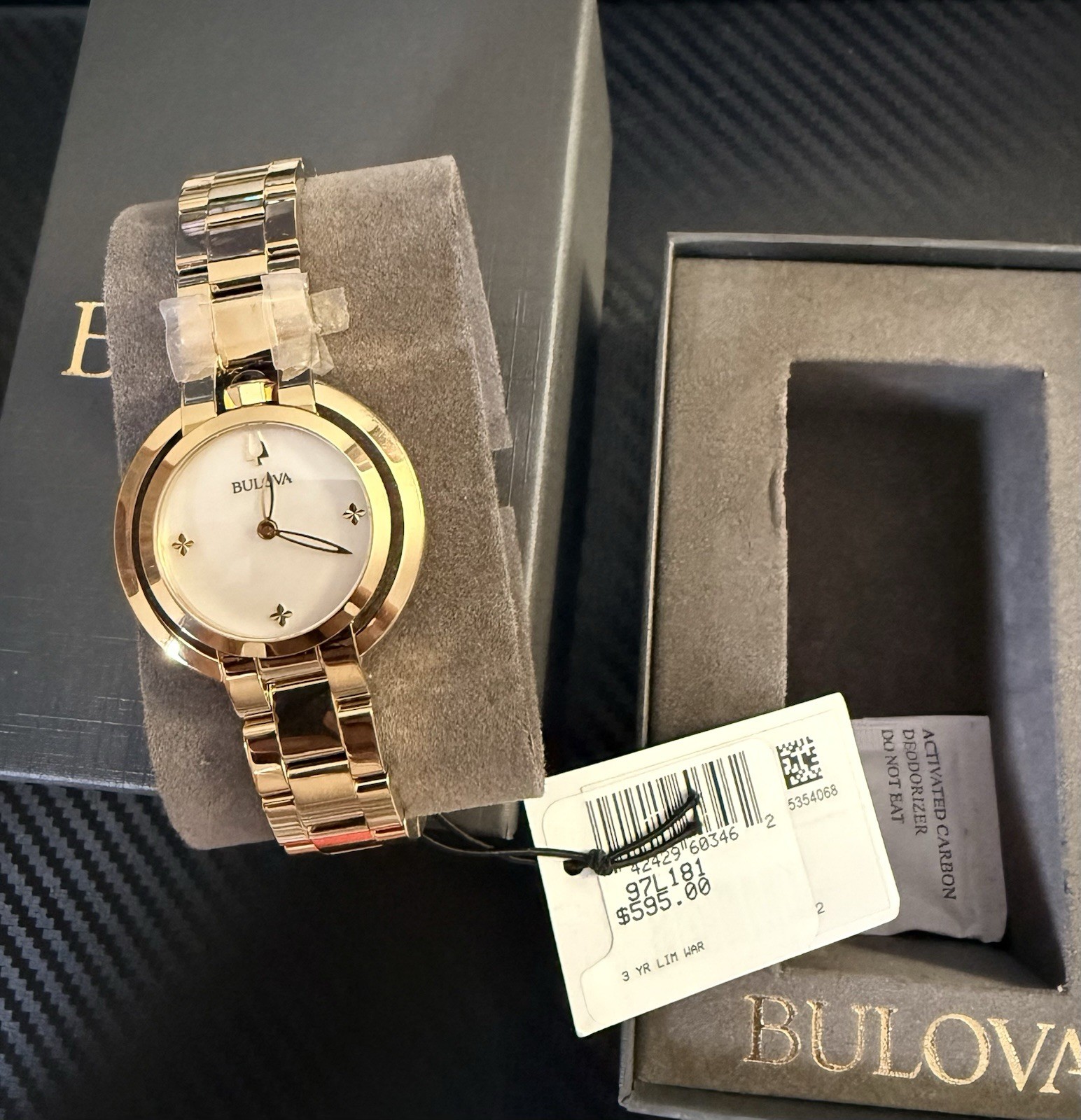 Bulova Rubaiyat Dial Gold-tone White dial women’s Watch 97L181