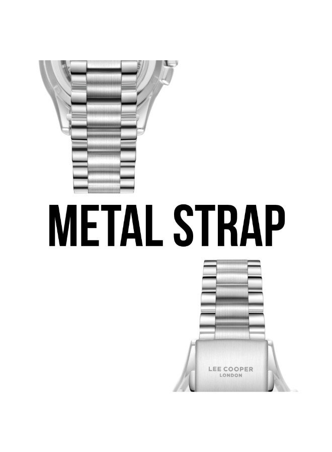 Lee Cooper Men’s Automatic Watch | Green Dial, Silver Case, 43mm, 30 m (3 ATM)