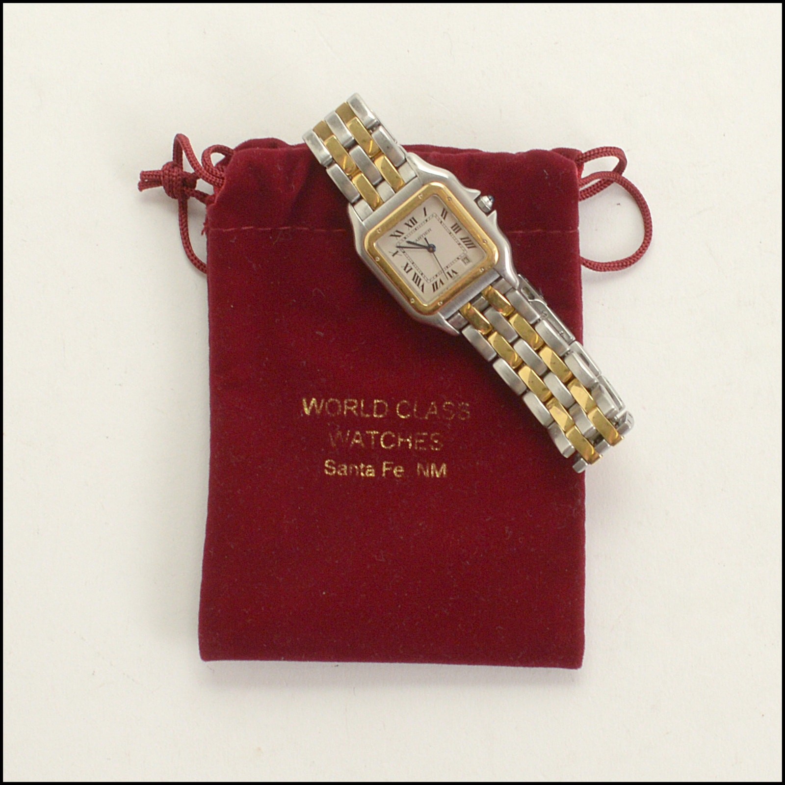 RDC15364 CARTIER 18k Yellow Gold/Steel Medium 2 Row Panthere 27mm Watch