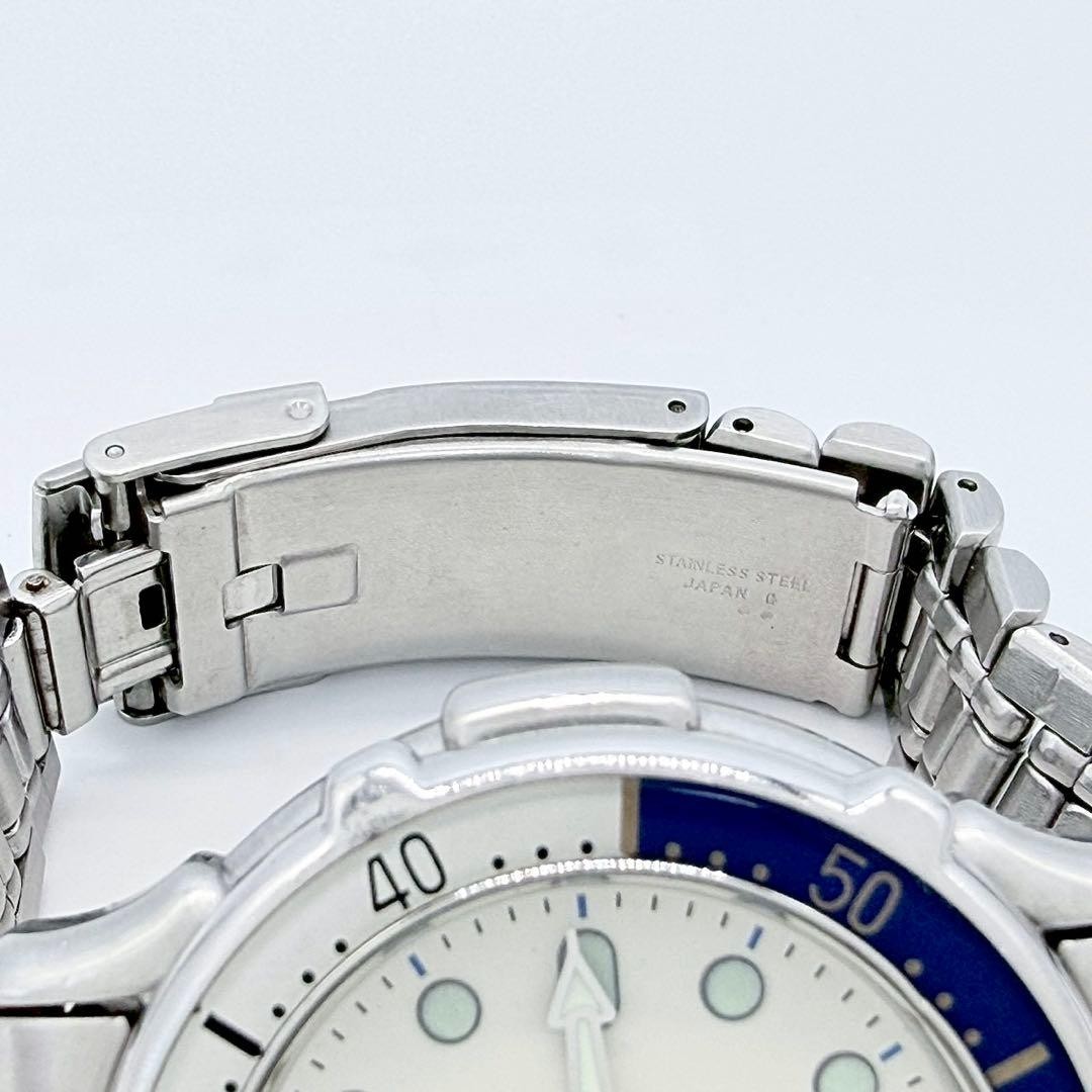 SEIKO 5H25-6050SCUBA Diver’s Watch Silver Blue Used Japan